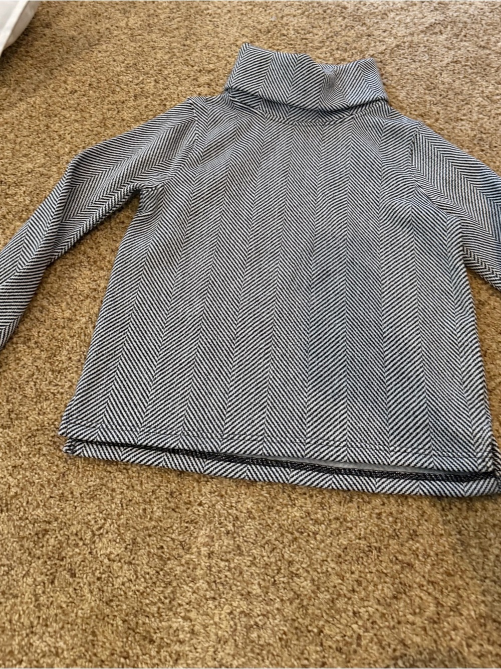 J. Crew Factory Black & White Herringbone Turtleneck